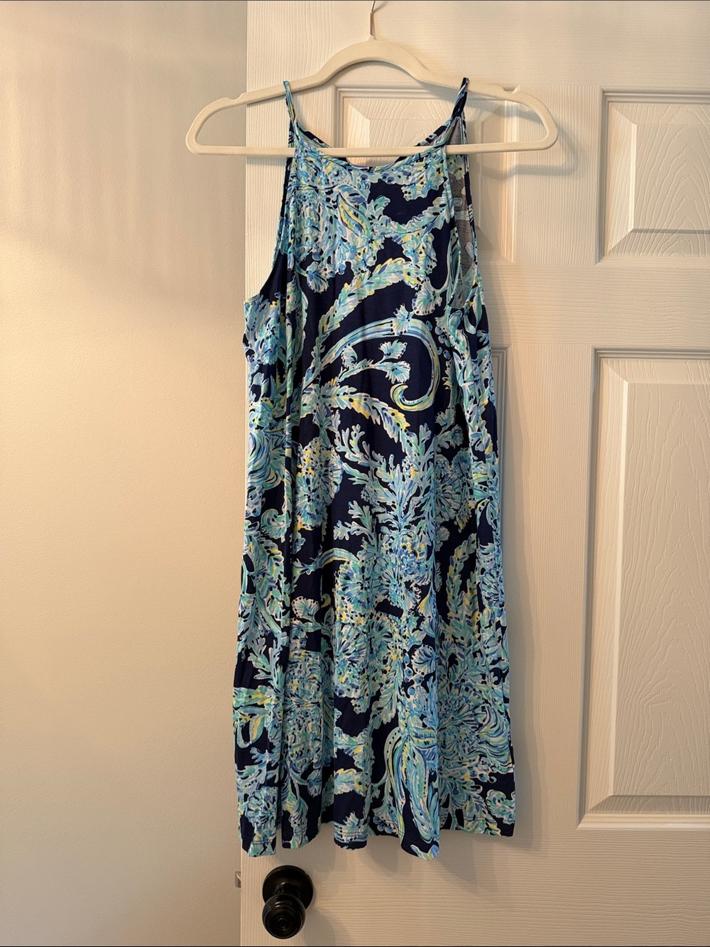 Lilly Pulitzer Navy Blue Paisley Print Midi Dress